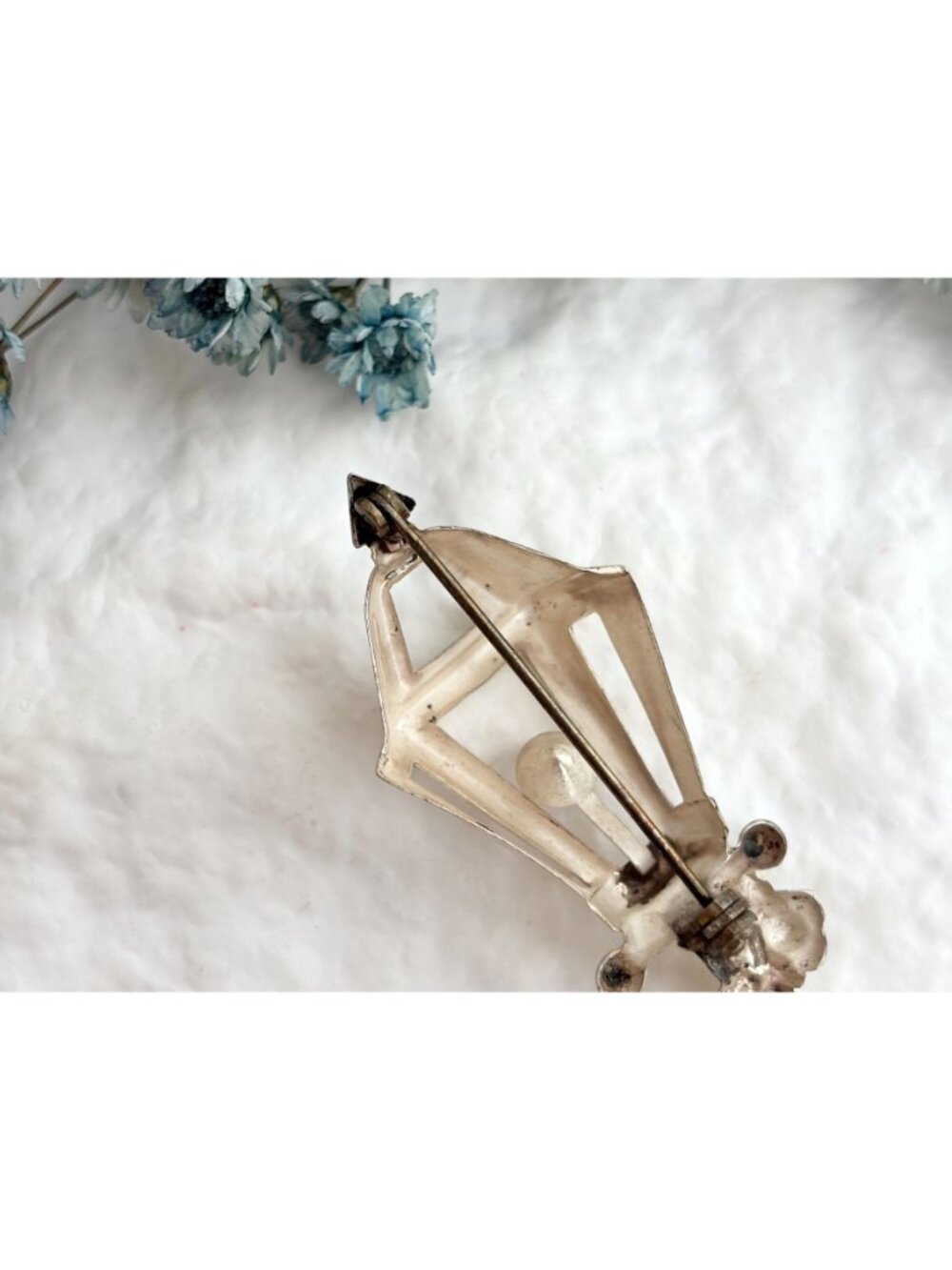 Lang Sterling Circa 1950's Lamp Post Citrine Sterling Silver 925 Vintage Brooch - Picture 12 of 13